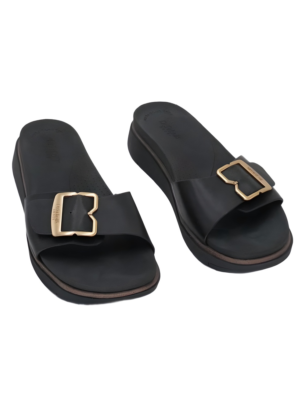 Dr. Scholl's Black Leather Slide Sandals Size 9M